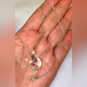 Elegant Silver Heart Pendant Necklace. Italian sterling silver
